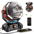 Portable Rechargeable Camping Fan with LED Light & Long-Lasting Battery, Multi-Speed Personal Cooling Fan